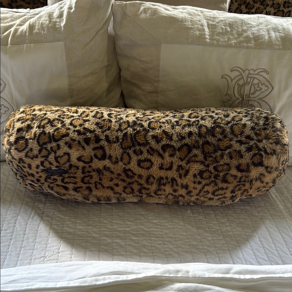 Magaschoni Leopard Print Bolster Pillow